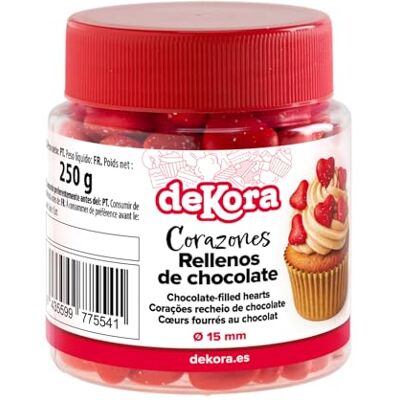 dekora – Cœurs en Chocolat Rouge pour Décoration, 250 g – Décoration Comestible pour Gâteaux, Cupcakes et Desserts de Saint-Valentin - Publicité dekora – Cœurs en Chocolat Rouge pour Décoration, 250 g – Décoration Comestible pour Gâteaux, Cupcakes et Desserts de Saint-Valentin - Publicité