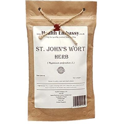 HEALTH EMBASSY Herbe de Millepertuis Perforé Tisane Hypericum Perforatum L St John's Wort Herb Tea (50g) - Publicité HEALTH EMBASSY Herbe de Millepertuis Perforé Tisane Hypericum Perforatum L St John's Wort Herb Tea (50g) - Publicité