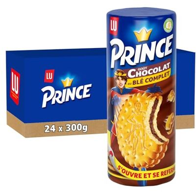LU Prince Biscuits Au Blé Complet Fourrés Goût Chocolat Idéal Goûter, Petit Déjeuner, Snack Lot de 12 Paquets de 300 g - Publicité LU Prince Biscuits Au Blé Complet Fourrés Goût Chocolat Idéal Goûter, Petit Déjeuner, Snack Lot de 12 Paquets de 300 g - Publicité
