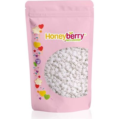 Honeyberry Vermicelles Pâtisserie Naturels et Comestibles 200g – Vermicelles de Sucres Décoratifs Colorés, Idéaux Pour Décorer Gâteaux, Biscuits et Desserts – Produit dans l’UE (Flocons de Neige Blancs) - Publicité Honeyberry Vermicelles Pâtisserie Naturels et Comestibles 200g – Vermicelles de Sucres Décoratifs Colorés, Idéaux Pour Décorer Gâteaux, Biscuits et Desserts – Produit dans l’UE (Flocons de Neige Blancs) - Publicité