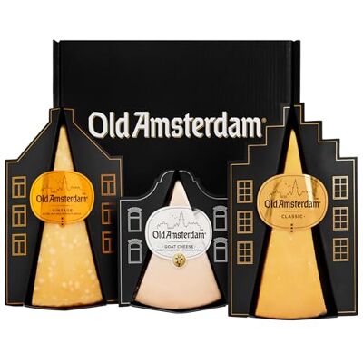 Old Amsterdam Paquet Fromage Lot de 3 Paquet Cadeau Fromage Classique Vintage Goat Paquet de Noël Alimentaire Luxe Coffret Cadeau Homme Femme - Publicité Old Amsterdam Paquet Fromage Lot de 3 Paquet Cadeau Fromage Classique Vintage Goat Paquet de Noël Alimentaire Luxe Coffret Cadeau Homme Femme - Publicité