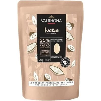 Valrhona - Fèves Chocolat Au Lait Ivoire 35% - 250g - Chocolate - Publicité Valrhona - Fèves Chocolat Au Lait Ivoire 35% - 250g - Chocolate - Publicité