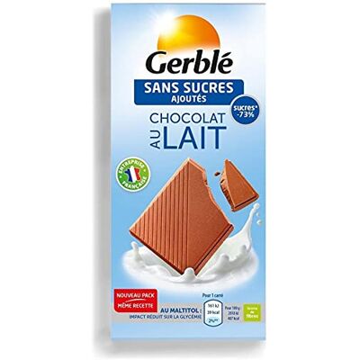 Gerblé Chocolat au Lait Sans Sucres Ajoutés 80g (lot de 9) - Publicité Gerblé Chocolat au Lait Sans Sucres Ajoutés 80g (lot de 9) - Publicité