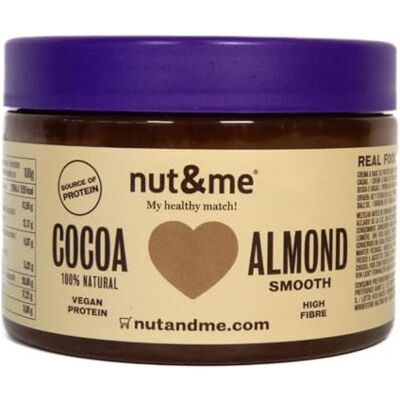 nut&me Crème d'amandes et de cacao 250g 55% amandes 100% naturel, sans gluten et végétalien source de protéines et riche en fibres pâtisseries saines - Publicité nut&me Crème d'amandes et de cacao 250g 55% amandes 100% naturel, sans gluten et végétalien source de protéines et riche en fibres pâtisseries saines - Publicité