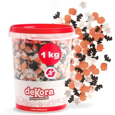 dekora Sprinkles Halloween 1kg – Confettis en sucre Fantômes, Citrouilles, Chauves-souris – Décorations sucrées comestibles pour gâteaux, cupcakes, biscuits – Sans gluten ni lactose Végétarien - Publicité dekora Sprinkles Halloween 1kg – Confettis en sucre Fantômes, Citrouilles, Chauves-souris – Décorations sucrées comestibles pour gâteaux, cupcakes, biscuits – Sans gluten ni lactose Végétarien - Publicité