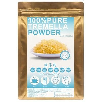 Plant Gift 100% Pure Tremella Powder 银耳粉 Poudre naturelle de Tremella, excellente saveur pour boissons, smoothies, yaourt, cuisson, biscuits, gâteaux et boissons, 100g / 3.25oz - Publicité Plant Gift 100% Pure Tremella Powder 银耳粉 Poudre naturelle de Tremella, excellente saveur pour boissons, smoothies, yaourt, cuisson, biscuits, gâteaux et boissons, 100g / 3.25oz - Publicité
