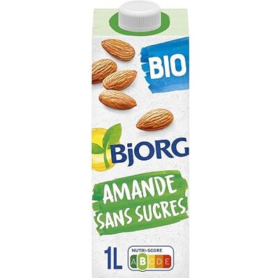 BJORG Lait d'Amande Sans Sucre Ajouté Lait Végétal Bio Pauvre en Acides Gras Saturés 1 L - - Publicité BJORG Lait d'Amande Sans Sucre Ajouté Lait Végétal Bio Pauvre en Acides Gras Saturés 1 L - - Publicité
