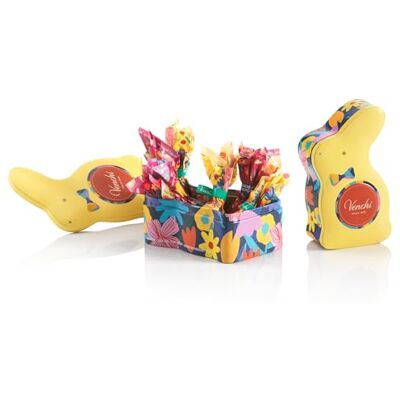 Venchi Boîte en Métal en Forme de Lapin, 66 Gr, 6 Petits Œufs Assortis aux "Noisettes du Piémont", Sans Gluten, Collection Printemps Teresa Rego, Idée Cadeau Fête des Mères - Publicité Venchi Boîte en Métal en Forme de Lapin, 66 Gr, 6 Petits Œufs Assortis aux "Noisettes du Piémont", Sans Gluten, Collection Printemps Teresa Rego, Idée Cadeau Fête des Mères - Publicité