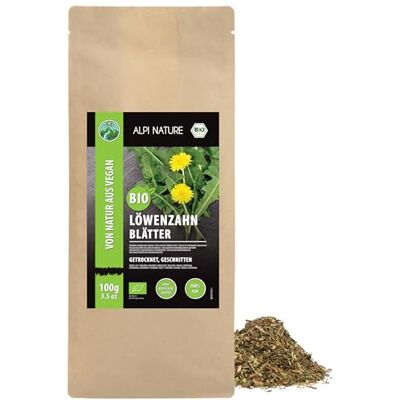 Alpi Nature Pissenlit Tisane BIO 100g, Feuilles de Pissenlit bio Séchées et Coupées, Thé en Vrac - Publicité Alpi Nature Pissenlit Tisane BIO 100g, Feuilles de Pissenlit bio Séchées et Coupées, Thé en Vrac - Publicité