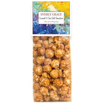 Everly Grace Popcorn – Caramel & Sea Salt Sensation, 100 g – Sachets de popcorn au caramel et au sel marin de notre manufacture à Augsbourg, Allemagne - Publicité Everly Grace Popcorn – Caramel & Sea Salt Sensation, 100 g – Sachets de popcorn au caramel et au sel marin de notre manufacture à Augsbourg, Allemagne - Publicité