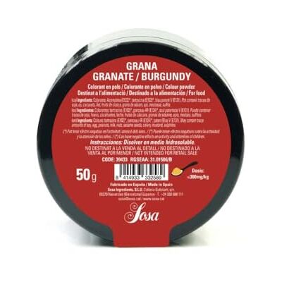 SOSA Colorant alimentaire Grenat/Bordeaux Poudre soluble dans l'eau 70 g - Publicité SOSA Colorant alimentaire Grenat/Bordeaux Poudre soluble dans l'eau 70 g - Publicité