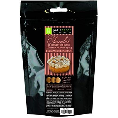 PATISDECOR Chocolat au Lait Zephyr Caramel Beurre Sale Min Cacao 250 g - Publicité PATISDECOR Chocolat au Lait Zephyr Caramel Beurre Sale Min Cacao 250 g - Publicité