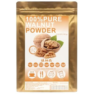 Plant Gift 100% Pure Walnut Powder, Walnut Flour 核桃粉 Poudre naturelle pour boissons, smoothies, yaourts, pâtisseries, biscuits, gâteaux et boissons, 100 g / 3,25 oz - Publicité Plant Gift 100% Pure Walnut Powder, Walnut Flour 核桃粉 Poudre naturelle pour boissons, smoothies, yaourts, pâtisseries, biscuits, gâteaux et boissons, 100 g / 3,25 oz - Publicité