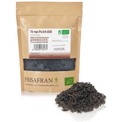 FRISAFRAN Thé Rouge Pu Erh Bio en vrac 100g Minceur Diurétique Digestif Détox Brûleur de graisse Tisane drainant tisane minceur thé pu erh rouge naturel infusion sans additifs - Publicité FRISAFRAN Thé Rouge Pu Erh Bio en vrac 100g Minceur Diurétique Digestif Détox Brûleur de graisse Tisane drainant tisane minceur thé pu erh rouge naturel infusion sans additifs - Publicité