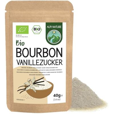 Alpi Nature Sucre Vanillé Bourbon BIO 40g, Premium Sucre de Canne en Poudre et Brut avec des Gousses de Vanille de Madagascar Moulues - Publicité Alpi Nature Sucre Vanillé Bourbon BIO 40g, Premium Sucre de Canne en Poudre et Brut avec des Gousses de Vanille de Madagascar Moulues - Publicité