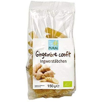 Pural Gingembre Confit Bio Sachet 150g Gingembre Bio Qualité Supérieure Gingembre Sec Au Sucre De Canne Brut Gingembre En Lamelles - Publicité Pural Gingembre Confit Bio Sachet 150g Gingembre Bio Qualité Supérieure Gingembre Sec Au Sucre De Canne Brut Gingembre En Lamelles - Publicité