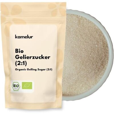 Kamelur 1kg de sucre gélifiant BIO avec du sucre de canne brut BIO et de la pectine de pomme sucre gélifiant BIO (2:1) en emballage biodégradable - Publicité Kamelur 1kg de sucre gélifiant BIO avec du sucre de canne brut BIO et de la pectine de pomme sucre gélifiant BIO (2:1) en emballage biodégradable - Publicité