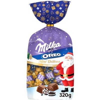 Milka Mini Délices Assortiment de Chocolats de Noël 2 Goûts : Cacao et Oréo Chocolat à Offrir Idée Cadeau 320g - Publicité Milka Mini Délices Assortiment de Chocolats de Noël 2 Goûts : Cacao et Oréo Chocolat à Offrir Idée Cadeau 320g - Publicité