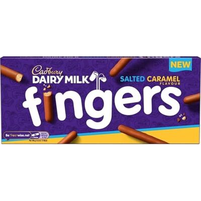 Cadbury Fingers Crossed Biscuits au Chocolat au Lait et Caramel Salé, 114g, Édition Spéciale avec Jeu Concours - Publicité Cadbury Fingers Crossed Biscuits au Chocolat au Lait et Caramel Salé, 114g, Édition Spéciale avec Jeu Concours - Publicité
