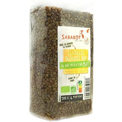 Sabarot Lentilles blondes biologiques Sachet 500g - Publicité Sabarot Lentilles blondes biologiques Sachet 500g - Publicité
