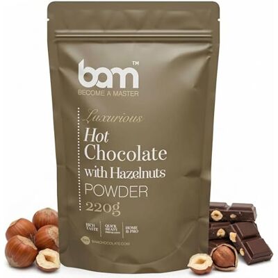 BAM Chocolat en Poudre – Préparation pour Chocolat Chaud Crémeux en Poudre, Avec Cuillère Doseuse – 220g, Noisette - Publicité BAM Chocolat en Poudre – Préparation pour Chocolat Chaud Crémeux en Poudre, Avec Cuillère Doseuse – 220g, Noisette - Publicité