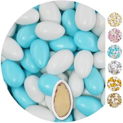 EinsSein 1kg Dragées Mariage Amandes Conchiglia blanc & bleu clair perle ca. 280 pièce Dragees Mariage Baptême Communion Célébrer Fête Candybar Confiserie Candy Bar Cadeaux Invités - Publicité EinsSein 1kg Dragées Mariage Amandes Conchiglia blanc & bleu clair perle ca. 280 pièce Dragees Mariage Baptême Communion Célébrer Fête Candybar Confiserie Candy Bar Cadeaux Invités - Publicité