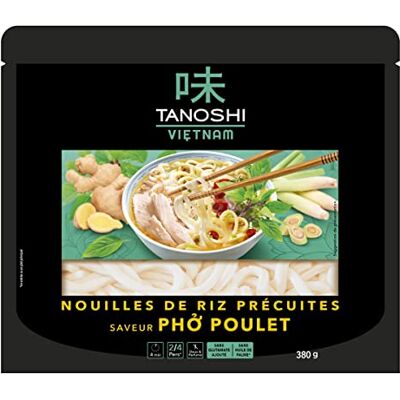 AUCHAN Lot de 3 unités *** TANOSHI Nouilles de riz précuites saveur pho poulet 380g - Publicité AUCHAN Lot de 3 unités *** TANOSHI Nouilles de riz précuites saveur pho poulet 380g - Publicité