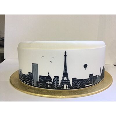 Top That Feuille de décoration comestible avec bordure en forme d'horizon de Paris – Parfait pour décorer de grands gâteaux – Facile à utiliser - Publicité Top That Feuille de décoration comestible avec bordure en forme d'horizon de Paris – Parfait pour décorer de grands gâteaux – Facile à utiliser - Publicité