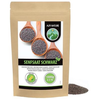 Alpi Nature Graines de Moutarde Noire Brune 1kg, Graine de Moutarde Brune Noire 1-2mm - Publicité Alpi Nature Graines de Moutarde Noire Brune 1kg, Graine de Moutarde Brune Noire 1-2mm - Publicité