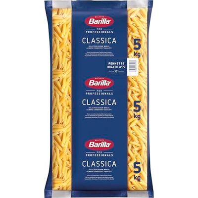 Barilla Pâtes alimentaires 5 kg Pennette Rigate n °72 5kg - Publicité Barilla Pâtes alimentaires 5 kg Pennette Rigate n °72 5kg - Publicité