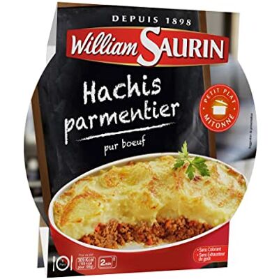 AUCHAN Lot de 3 unités *** WILLIAM SAURIN Hachis parmentier pur bœuf barquette 2min micro-ondes 1 personne 300g - Publicité AUCHAN Lot de 3 unités *** WILLIAM SAURIN Hachis parmentier pur bœuf barquette 2min micro-ondes 1 personne 300g - Publicité