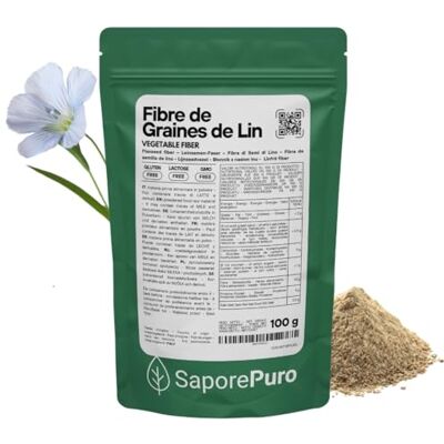 SaporePuro Fibre de Graines de Lin 100 gr Source Naturelle de Fibres et de Nutriments Sans Gluten - Publicité SaporePuro Fibre de Graines de Lin 100 gr Source Naturelle de Fibres et de Nutriments Sans Gluten - Publicité