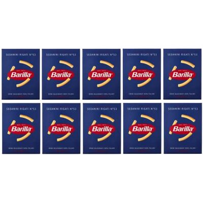 Barilla Lot de 10 pâtes Sedanini Rigati n° 53. 500 g - Publicité Barilla Lot de 10 pâtes Sedanini Rigati n° 53. 500 g - Publicité