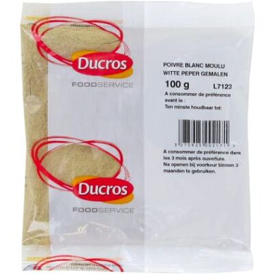 DUCROS Poivre blanc moulu 100g Marque 1 sachet - Publicité DUCROS Poivre blanc moulu 100g Marque 1 sachet - Publicité