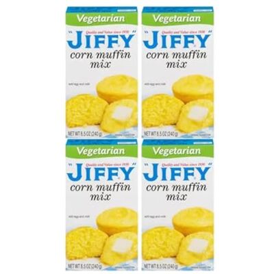 Jiffy Mélange végétarien pour muffins au maïs, 241 g (lot de 4) - Publicité Jiffy Mélange végétarien pour muffins au maïs, 241 g (lot de 4) - Publicité
