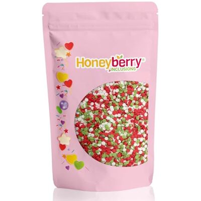 Honeyberry Vermicelles Pâtisserie Naturels et Comestibles 200g – Vermicelles de Sucres Décoratifs Colorés, Idéaux Pour Décorer Gâteaux, Biscuits et Desserts – Produit dans l’UE (Confettis de Noël) - Publicité Honeyberry Vermicelles Pâtisserie Naturels et Comestibles 200g – Vermicelles de Sucres Décoratifs Colorés, Idéaux Pour Décorer Gâteaux, Biscuits et Desserts – Produit dans l’UE (Confettis de Noël) - Publicité