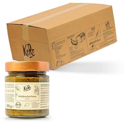 KoRo – Pesto bio au fenouil sauvage 6 x 190 g – Fabriqué en Sicile – Affiné avec des raisins secs et des tomates séchées – Vegan - Publicité KoRo – Pesto bio au fenouil sauvage 6 x 190 g – Fabriqué en Sicile – Affiné avec des raisins secs et des tomates séchées – Vegan - Publicité