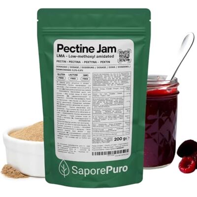 SaporePuro Pectine Jam en poudre 200 g – LMA – SANS GLUTEN – idéale pour confitures à faible teneur en sucre - Publicité SaporePuro Pectine Jam en poudre 200 g – LMA – SANS GLUTEN – idéale pour confitures à faible teneur en sucre - Publicité