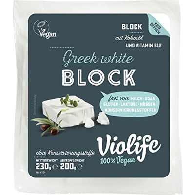 Veggie Violife Greek white Block (Alternative végane au fromage) 200g - Publicité Veggie Violife Greek white Block (Alternative végane au fromage) 200g - Publicité