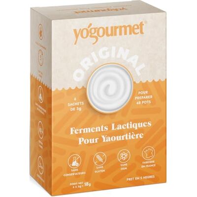 Yogourmet Ferments Yaourt 48 Pots (6 Sachets = 6 Litres) Faites du yaourt à la maison Naturel, sans gluten, casher, halal - Publicité Yogourmet Ferments Yaourt 48 Pots (6 Sachets = 6 Litres) Faites du yaourt à la maison Naturel, sans gluten, casher, halal - Publicité