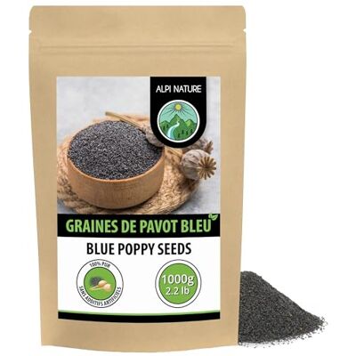 Alpi Nature Graines de Pavot Bleu 1kg, Pavot de Californie Graine pour la Cuisine et la Pâtisserie - Publicité Alpi Nature Graines de Pavot Bleu 1kg, Pavot de Californie Graine pour la Cuisine et la Pâtisserie - Publicité