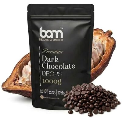 BAM Chocolat Noir de Couverture 55,6% Cacao – Pépites de Chocolat Pistoles Chocolat Pâtissier Fluide pour Desserts, Ganaches, Mousses et Moulage Qualité Professionnelle 1 kg - Publicité BAM Chocolat Noir de Couverture 55,6% Cacao – Pépites de Chocolat Pistoles Chocolat Pâtissier Fluide pour Desserts, Ganaches, Mousses et Moulage Qualité Professionnelle 1 kg - Publicité