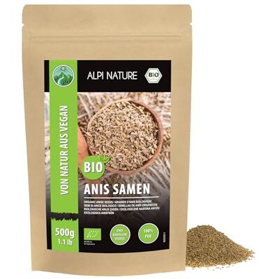 Alpi Nature Anis Entier BIO 500g, Anis Vert en Graines Entières pour Thé et Cuisine - Publicité Alpi Nature Anis Entier BIO 500g, Anis Vert en Graines Entières pour Thé et Cuisine - Publicité
