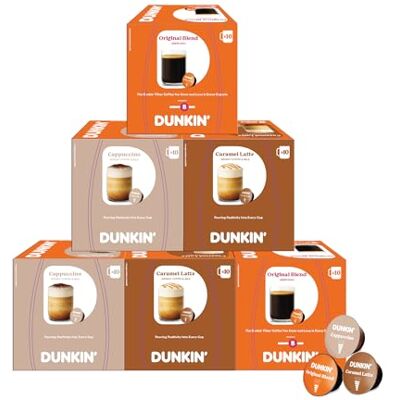 Dunkin' Donuts Coffret Variety Dunkin’ Donuts – 60 Capsules de Café, 3 Variétés : Cappuccino, Caramel Latte & Original Blend, Compatibles avec les Machines Dolce Gusto, Crémeux & Aromatique, Idée Cadeau - Publicité Dunkin' Donuts Coffret Variety Dunkin’ Donuts – 60 Capsules de Café, 3 Variétés : Cappuccino, Caramel Latte & Original Blend, Compatibles avec les Machines Dolce Gusto, Crémeux & Aromatique, Idée Cadeau - Publicité