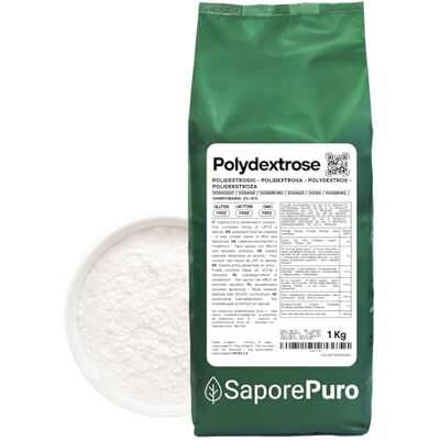 SaporePuro Polydextrose en poudre 1 kg – Fibre alimentaire soluble – Faible teneur en calories, agent de texture et stabilisant, idéal pour glaces, pâtisseries, produits de boulangerie et boissons - Publicité SaporePuro Polydextrose en poudre 1 kg – Fibre alimentaire soluble – Faible teneur en calories, agent de texture et stabilisant, idéal pour glaces, pâtisseries, produits de boulangerie et boissons - Publicité