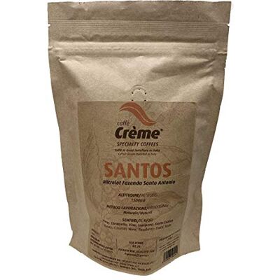 CAFFÈ CRÈME Marque 100% Arabica grains de café SANTOS Fazenda Santo Antonio Espresso Torréfaction 250 g - Publicité CAFFÈ CRÈME Marque 100% Arabica grains de café SANTOS Fazenda Santo Antonio Espresso Torréfaction 250 g - Publicité