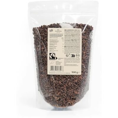 KoRo Grués de cacao Fairtrade bio 500 g Fèves décortiquées et torréfiées Goût chocolaté Riche en fibres - Publicité KoRo Grués de cacao Fairtrade bio 500 g Fèves décortiquées et torréfiées Goût chocolaté Riche en fibres - Publicité