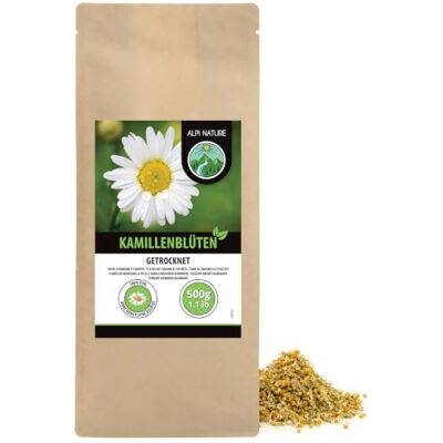 Alpi Nature Camomille Infusion 500g, Fleurs de Camomille Séchées, Qualité Supérieure, Thé en Vrac - Publicité Alpi Nature Camomille Infusion 500g, Fleurs de Camomille Séchées, Qualité Supérieure, Thé en Vrac - Publicité