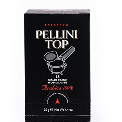 Pellini Café Top 100% Arabica, 108 Cafés en Dosettes Compostables ESE à l'Arôme Intense et Enveloppant et à la Torréfaction Délicate, 6 Paquets de 18 Dosettes - Publicité Pellini Café Top 100% Arabica, 108 Cafés en Dosettes Compostables ESE à l'Arôme Intense et Enveloppant et à la Torréfaction Délicate, 6 Paquets de 18 Dosettes - Publicité