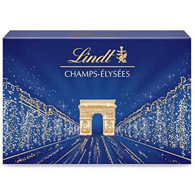 Lindt Boîte CHAMPS-ELYSEES Assortiment de Chocolats au Lait, Noirs et Blancs, 182g - Publicité Lindt Boîte CHAMPS-ELYSEES Assortiment de Chocolats au Lait, Noirs et Blancs, 182g - Publicité
